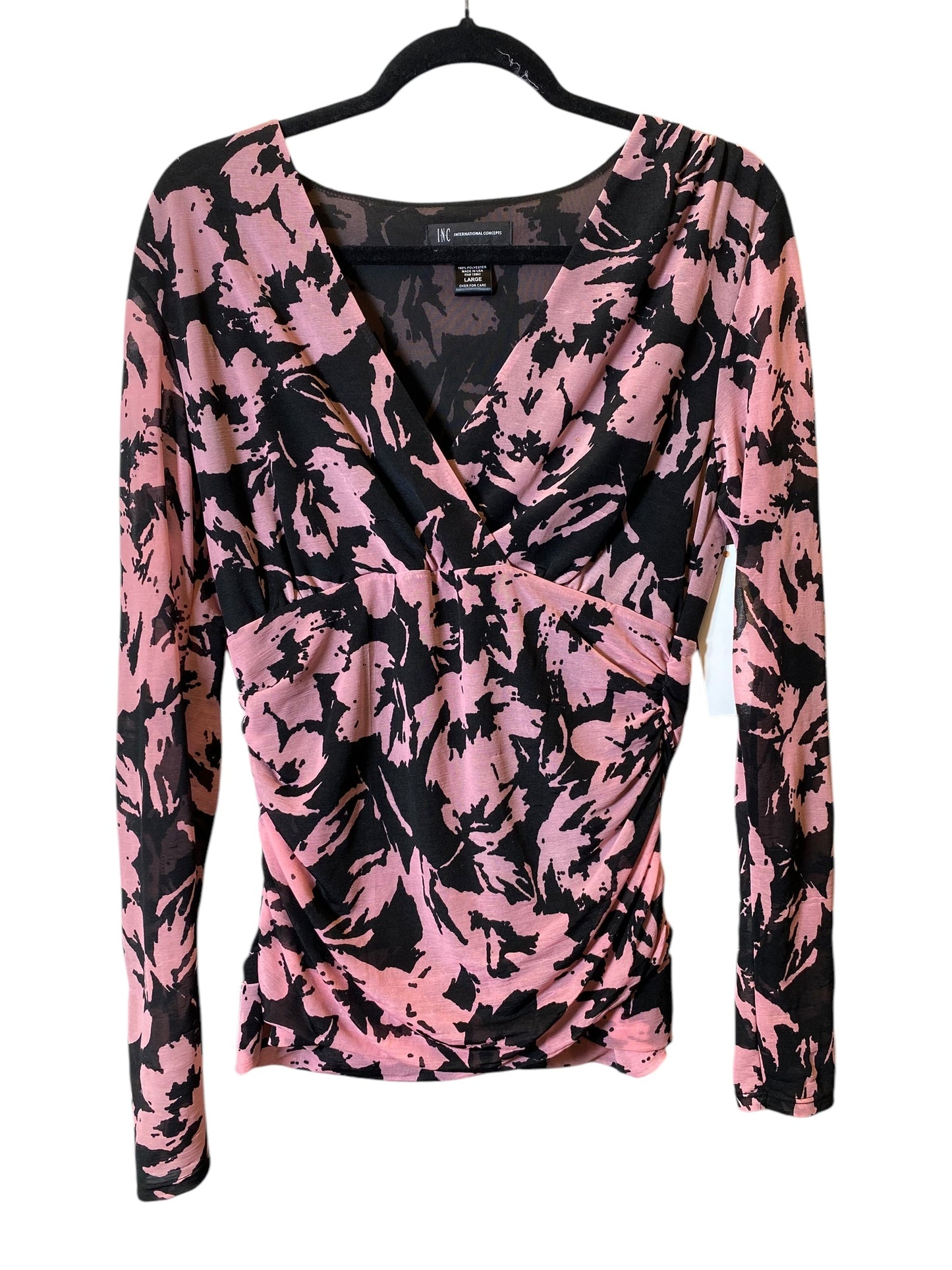 Camicetta da Donna a Maniche Lunghe in Nero e Rosa