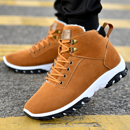 Men's Winter Boots with Laces, Ankle Design and Flat Sole