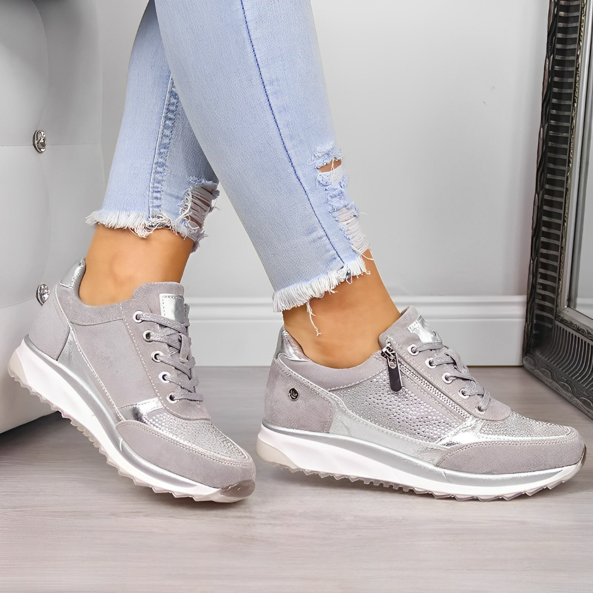 Sneakers con Zip e Suola Ammortizzata I Ideali per Tutte le Stagioni