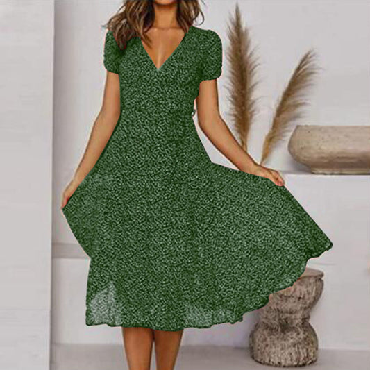 Abito a Linea con Scollo a V e Gonna Fluida | Ideale per Primavera ed Estate