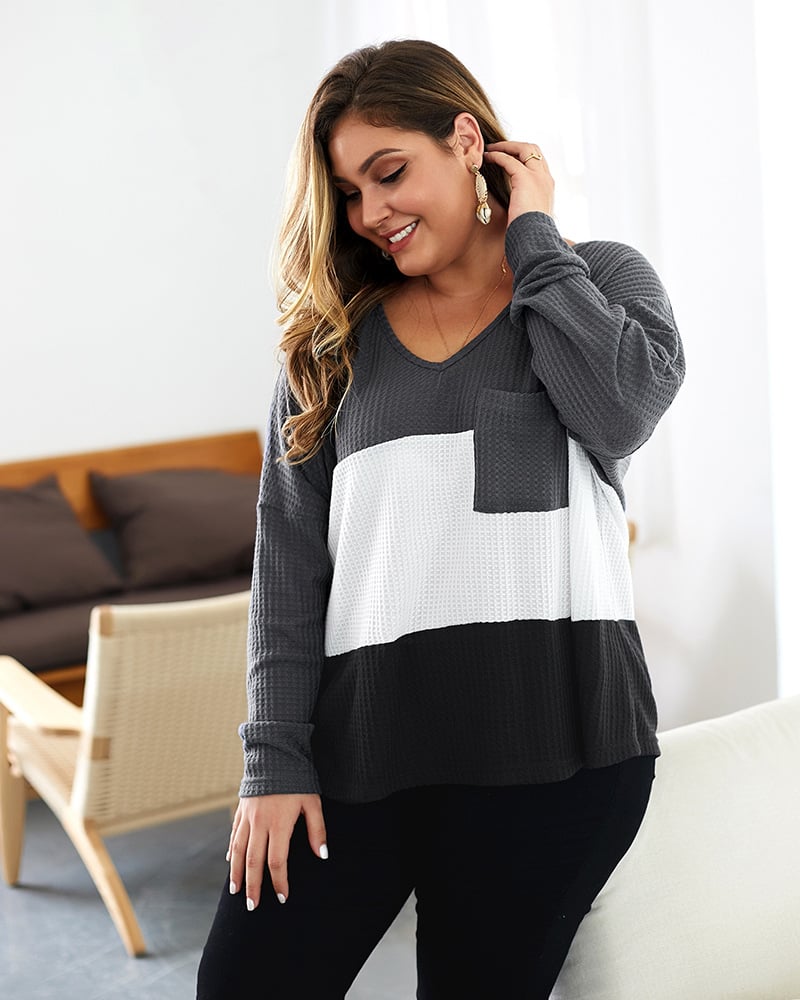 Maglione da Donna Pullover in Maglia con Dettagli a Coste