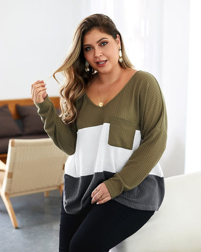 Maglione da Donna Pullover in Maglia con Dettagli a Coste