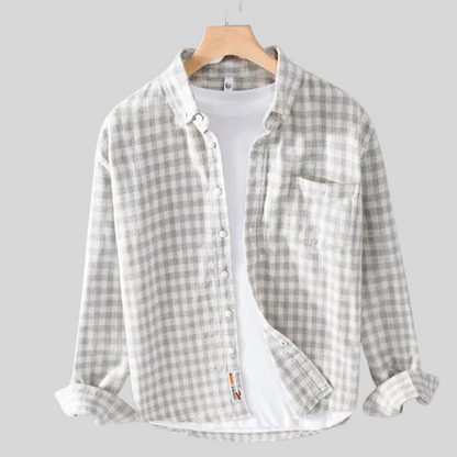 Shirt Uomo Long Sleeve Check Pattern Button-Up