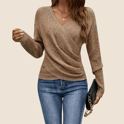 Top Donna krydset med V-udskæring og draperet front