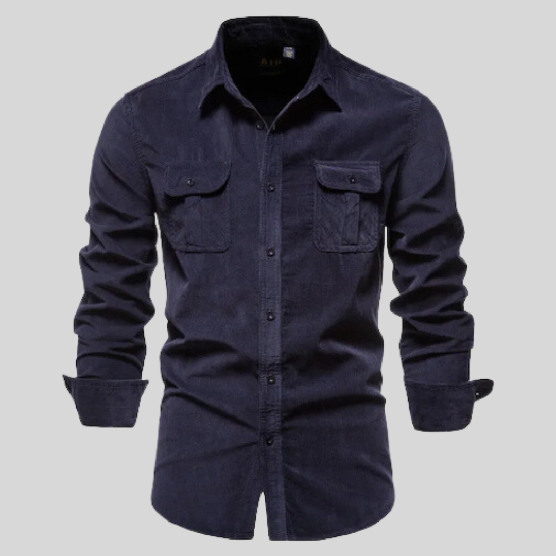 Shirt Uomo Corduroy Long Sleeve Button-Up