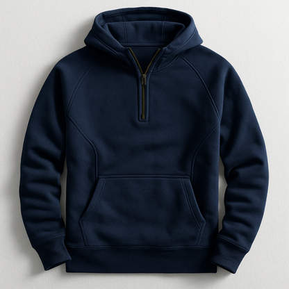 Felpa Con Cappuccio Uomo Peso Medio Polsini A Costine Vestibilità Regolare