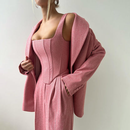 Completo Tre Pezzi Elegante Herringbone
