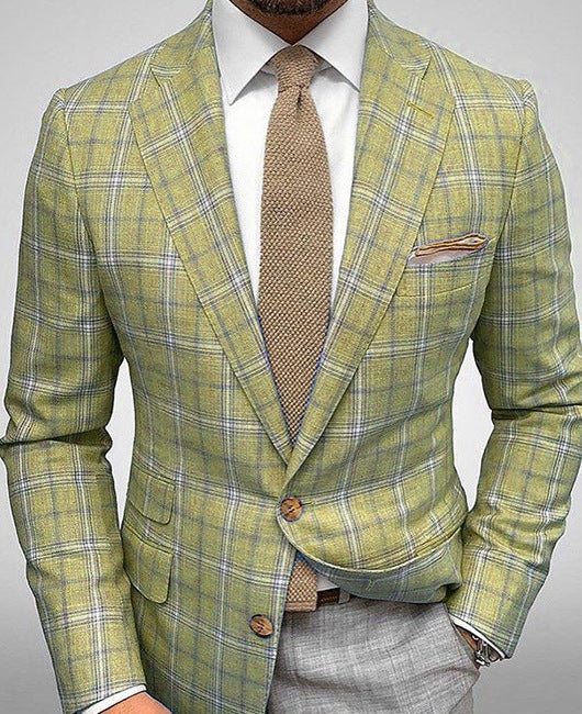 Blazer Slim Fit A Righe Con Collo Da Completo E Chiusura A Due Bottoni | Ideale Per Primavera E Autunno