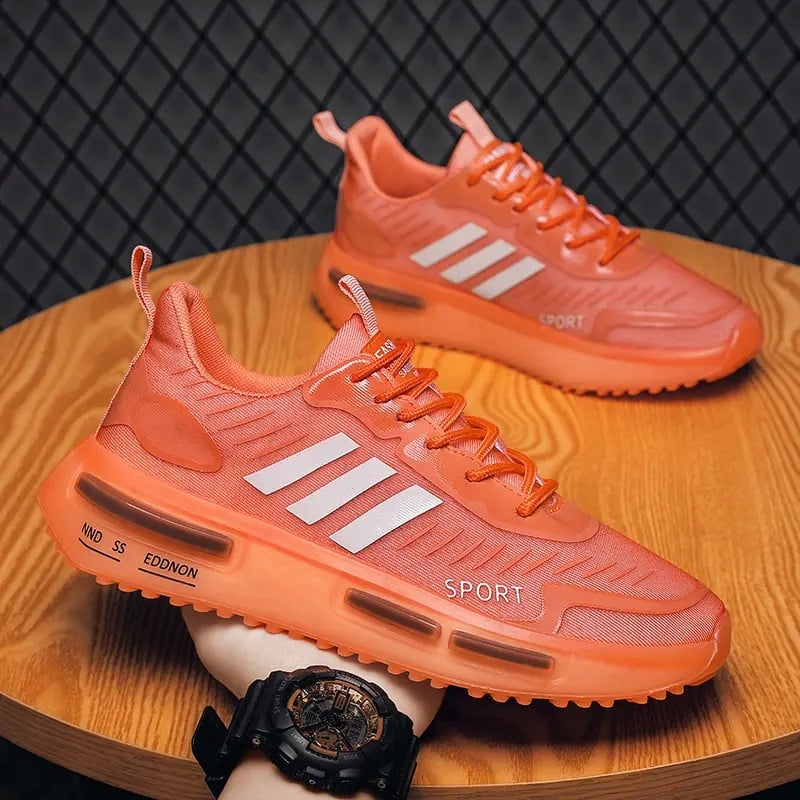 Herresneakers med snørebånd, luftsål og rund tå