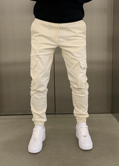 Pantaloni Jogger Cargo da Uomo con Vita Elasticizzata e Tasche Laterali
