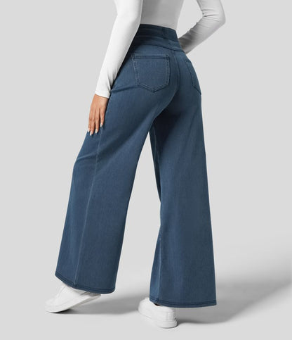 Pantaloni Donna a Vita Alta con Vestibilità Elastico
