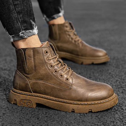 Martin efterårsstøvler til mænd med rund tå og snørelukning foran