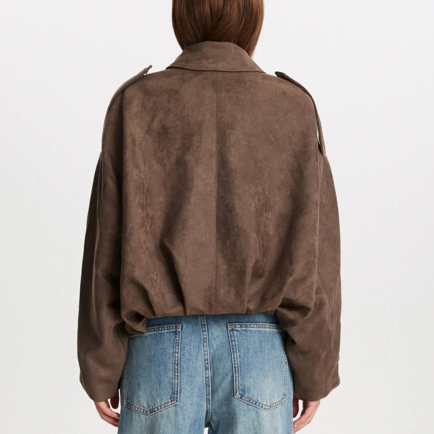 Giacca Oversize da Donna con Effetto Suede