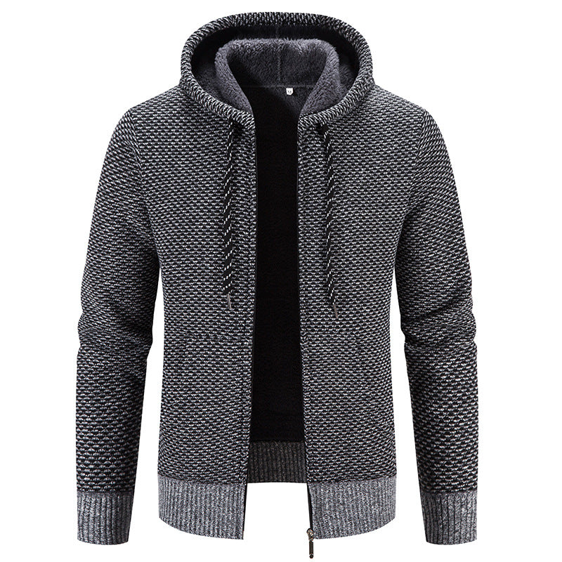 Cappotto Invernale da Uomo con Cappuccio, Chiusura con Zip e Coulisse