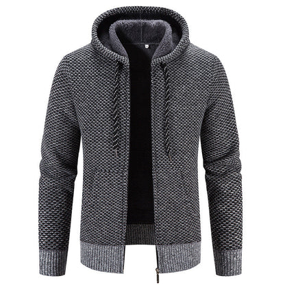 Cappotto Invernale da Uomo con Cappuccio, Chiusura con Zip e Coulisse