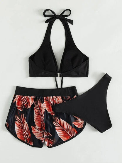 Set Bikini da Donna con Pantaloncini Abbinati e Tessuto Asciugatura Rapida