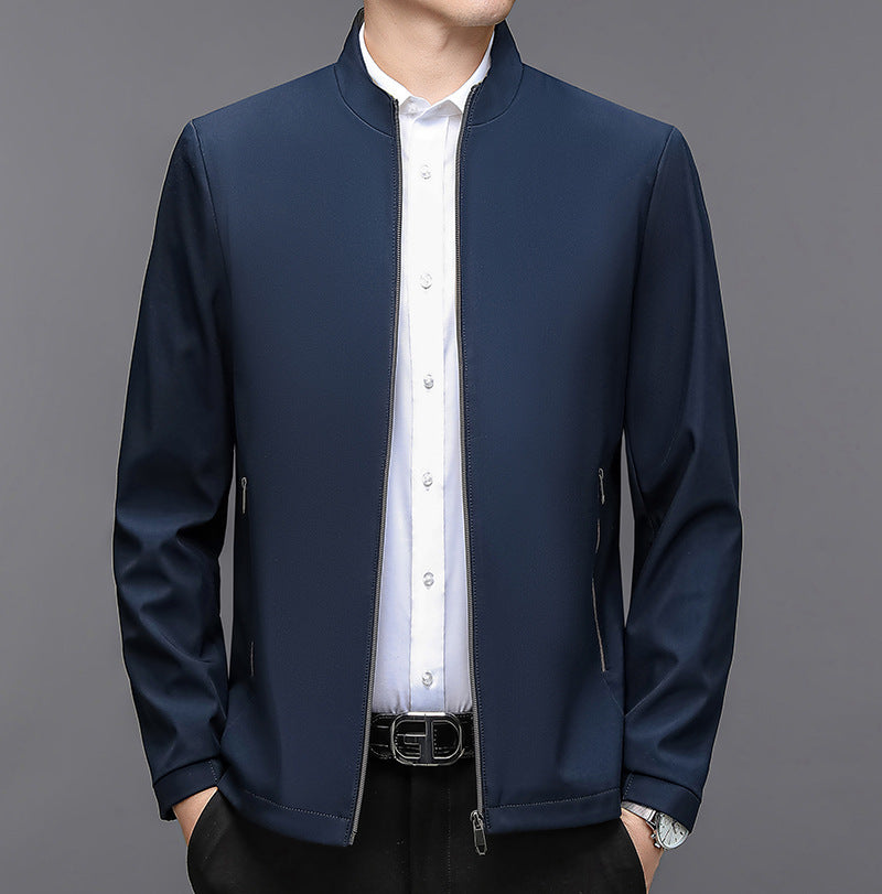 Giacca Leggera da Uomo con Collo Alto e Tasche Laterali | Ideale per Primavera & Autunno