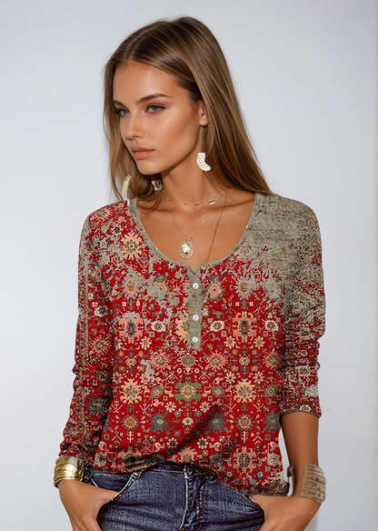 Maglione con Motivo Azteco e Scollo Rotondo I Ideale per Autunno e Inverno
