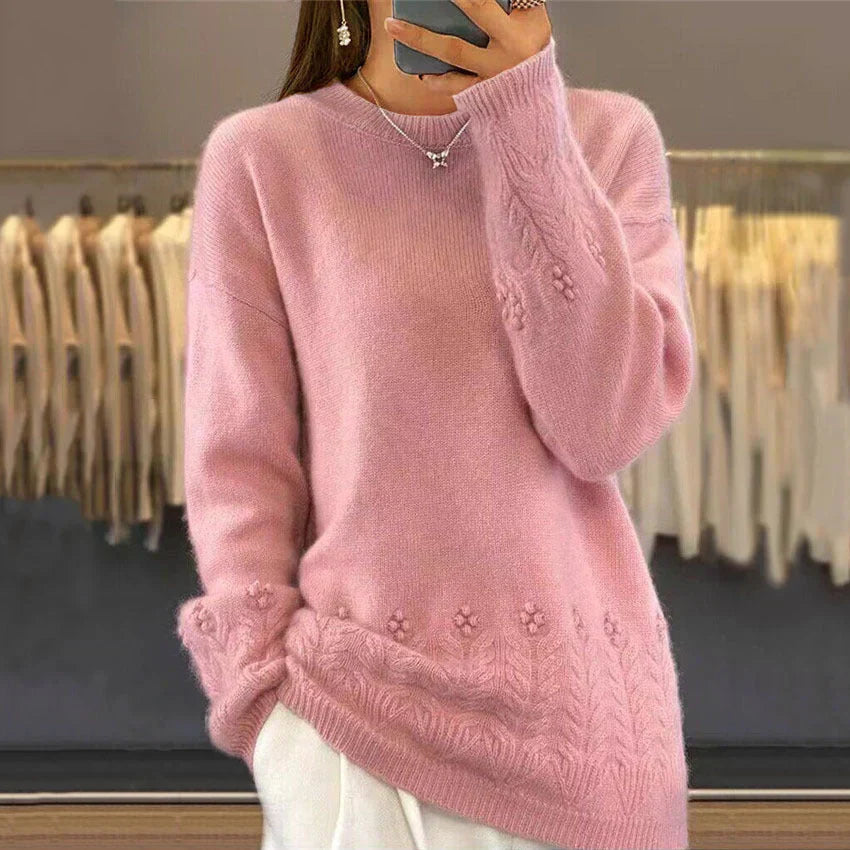 Maglione Autunnale da Donna in Maglia con Vestibilità Rilassata e Design per Stratificazione