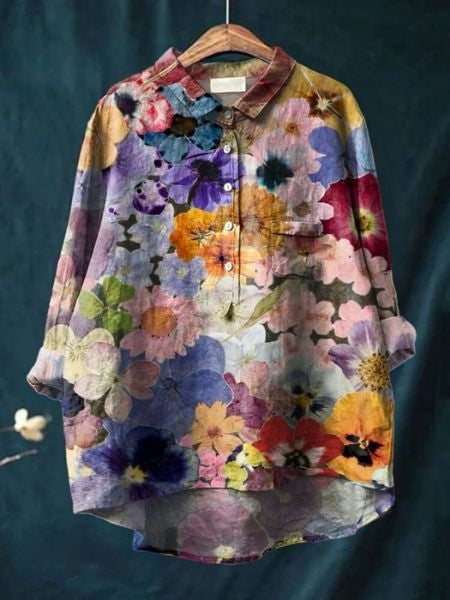 Blusa a fiori con tessuto leggero I Ideale per primavera ed estate