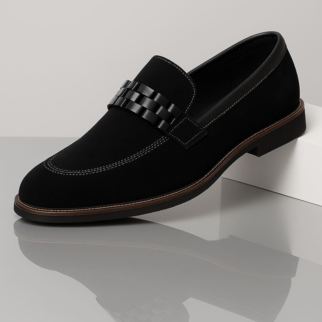 Mocassini da Uomo Camoscio Fascia Intrecciata Slip On