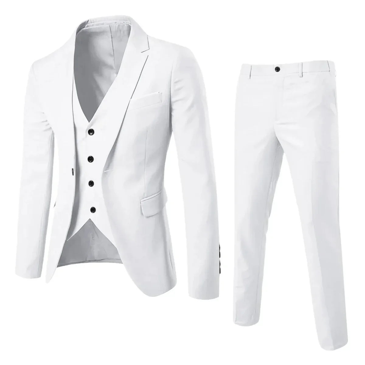 Completo da uomo tre pezzi elegante con gilet e pantaloni per cerimonie e ufficio