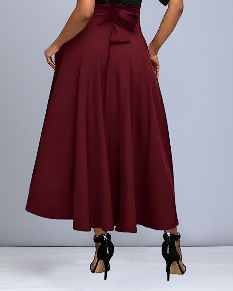 Elegante gonna midi a vita alta I ideale per la primavera e l'autunno