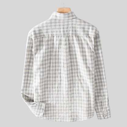 Shirt Uomo Long Sleeve Check Pattern Button-Up