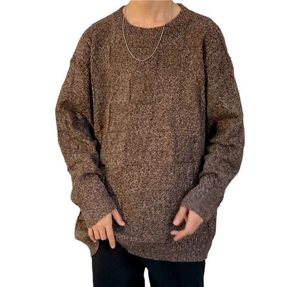 Maglione da Uomo Invernale a Maniche Lunghe con Motivo a Rete a Diamante