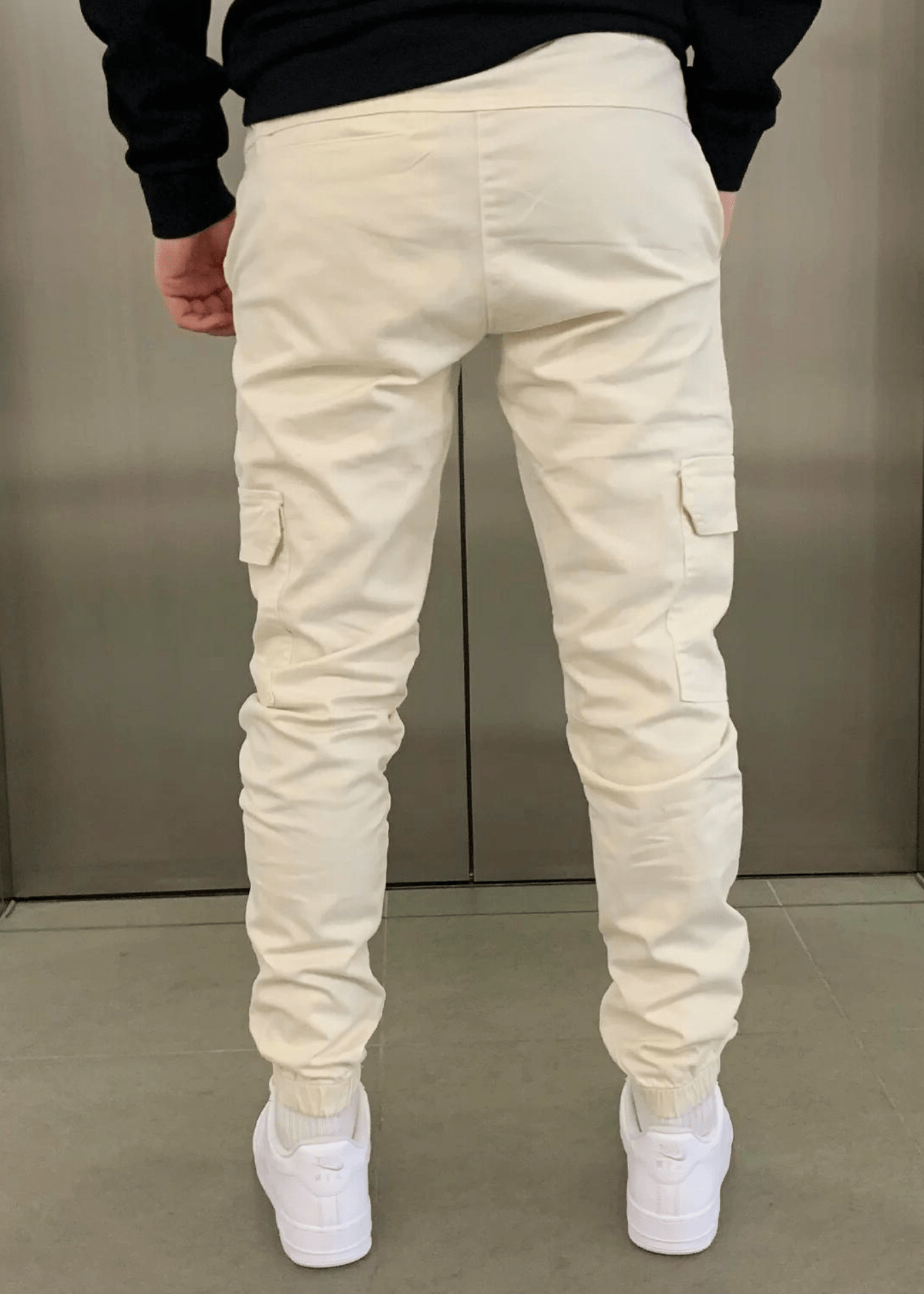 Pantaloni Jogger Cargo da Uomo con Vita Elasticizzata e Tasche Laterali