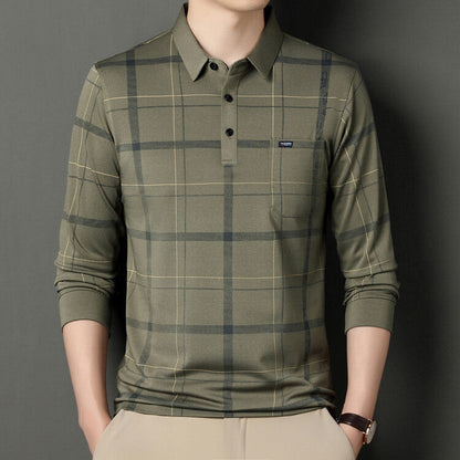 Polo da Uomo a Maniche Lunghe Slim Fit con Motivo a Righe
