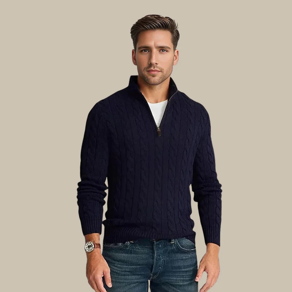 Maglione da Uomo con Cerniera e Colletto