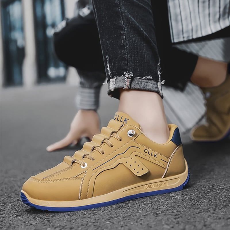 Herreskate-sko med snørebånd, flad sål og rund tå