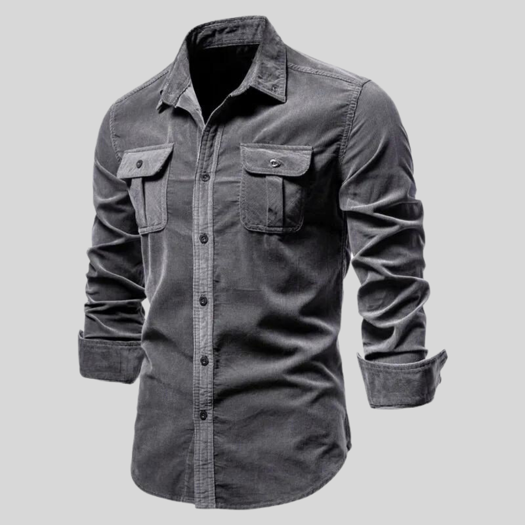 Shirt Uomo Corduroy Long Sleeve Button-Up