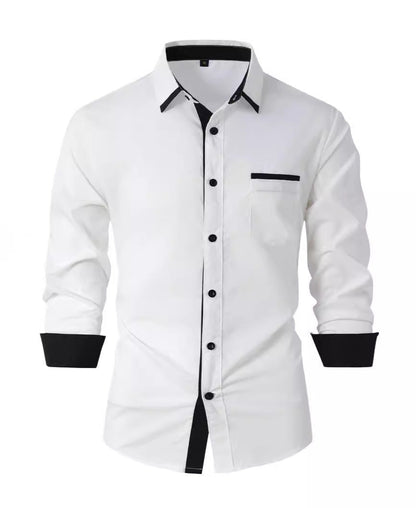 Camicia Business Slim a Righe in Cotone Ideale per la Primavera e l'Autunno