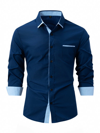 Camicia Business Slim a Righe in Cotone Ideale per la Primavera e l'Autunno