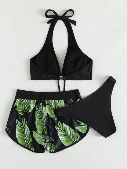 Set Bikini da Donna con Pantaloncini Abbinati e Tessuto Asciugatura Rapida