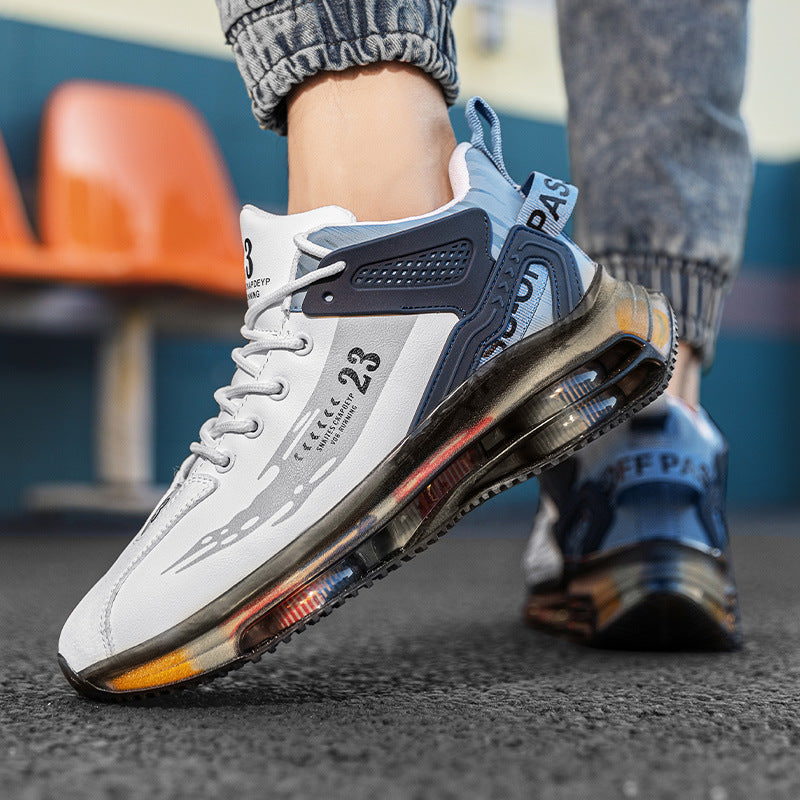 Zapatillas de running para hombre en malla transpirable con suela gruesa