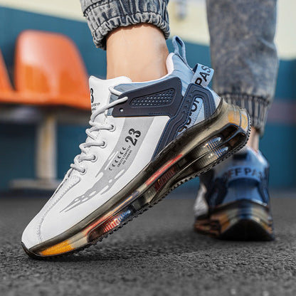 Zapatillas de running para hombre en malla transpirable con suela gruesa