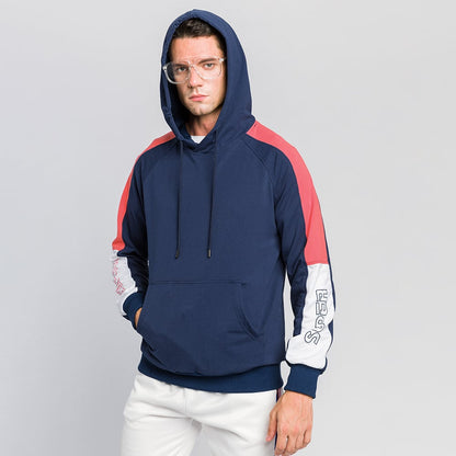 Sudadera con capucha para hombre con estampado de letras en contraste