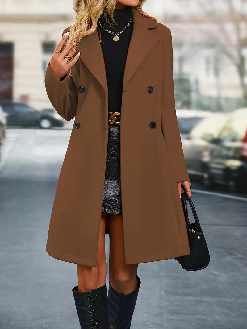 Trench Coat Invernale da Donna Lungo con Design Reversibile