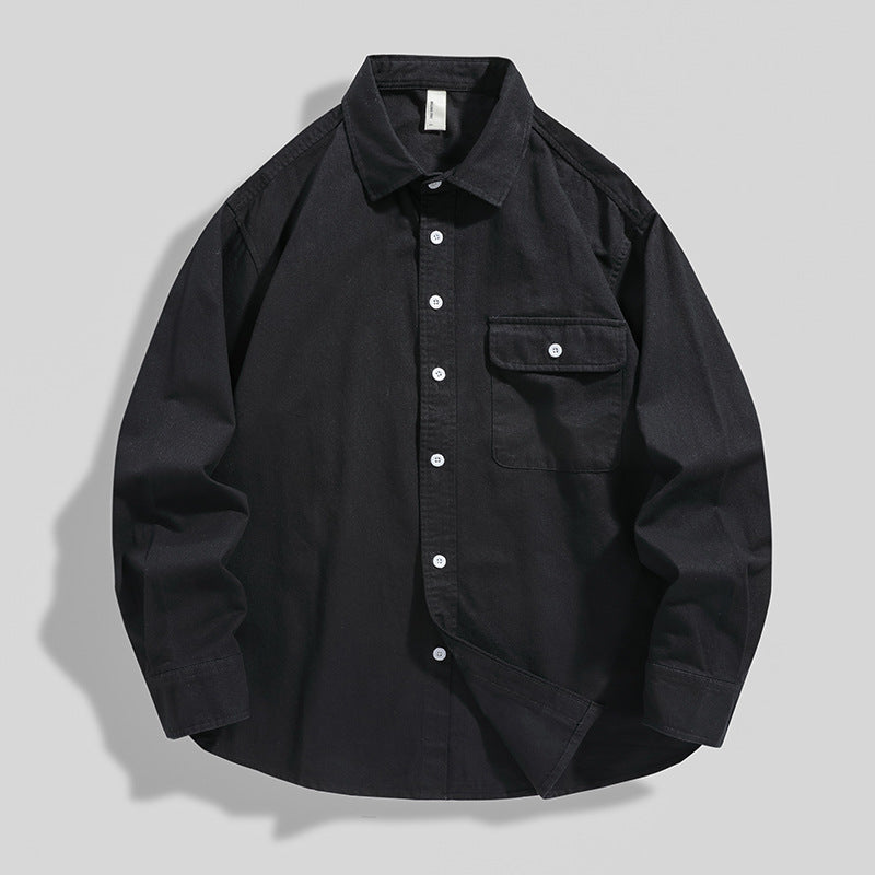 Giacca camicia da uomo in cotone a vestibilità ampia ideale per tutte le stagioni