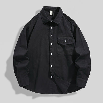 Giacca camicia da uomo in cotone a vestibilità ampia ideale per tutte le stagioni