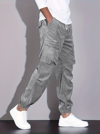 Joggers da Uomo in Velluto a Coste con Vestibilità Rilassata e Sagomata