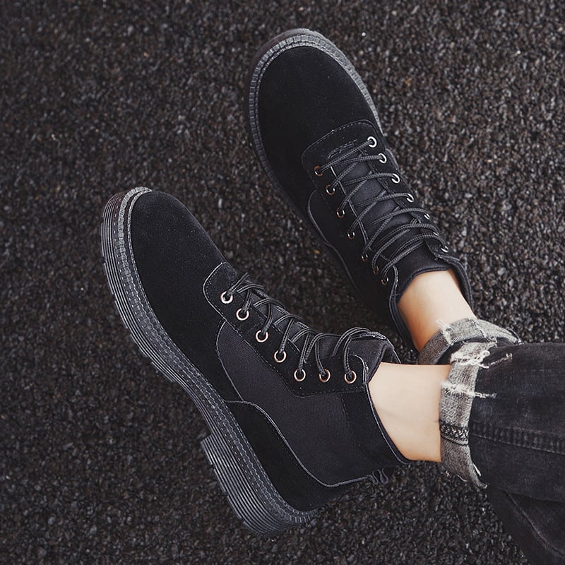 Herrestøvler Martin High-Top med afrundet tå og gummisål