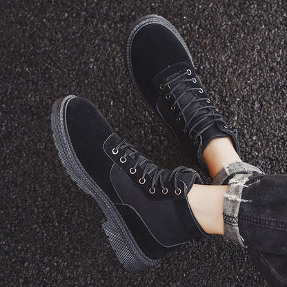 Herrestøvler Martin High-Top med afrundet tå og gummisål