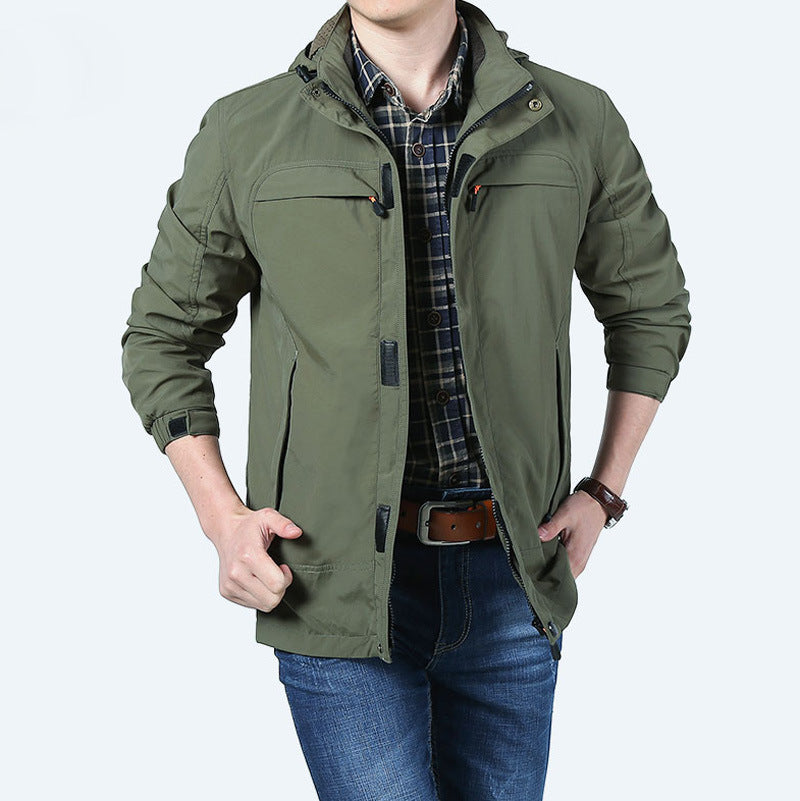 Men's Quick-Dry Outdoor Jacket with Zip Pockets