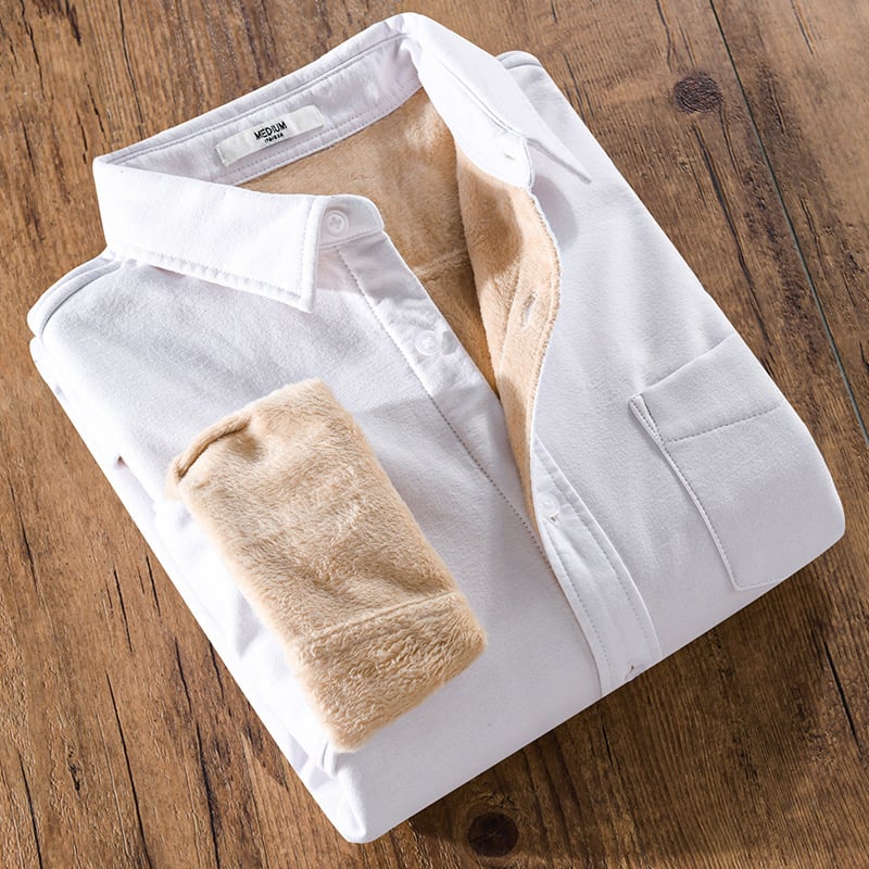 Camicia da Uomo a Maniche Lunghe con Struttura Spessorata e Dettaglio Taschino