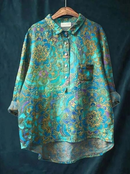 Blusa a fiori con tessuto leggero I Ideale per primavera ed estate