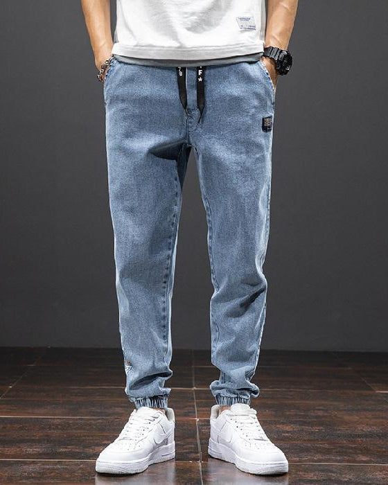 Jeans Uomo Loose Fit Elasticizzati Gamba Dritta